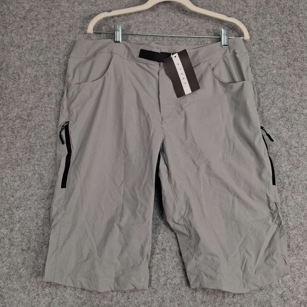 Bikewa Cycling Shorts Mens Large Gray Mountain Bike MTB Padded Pockets New